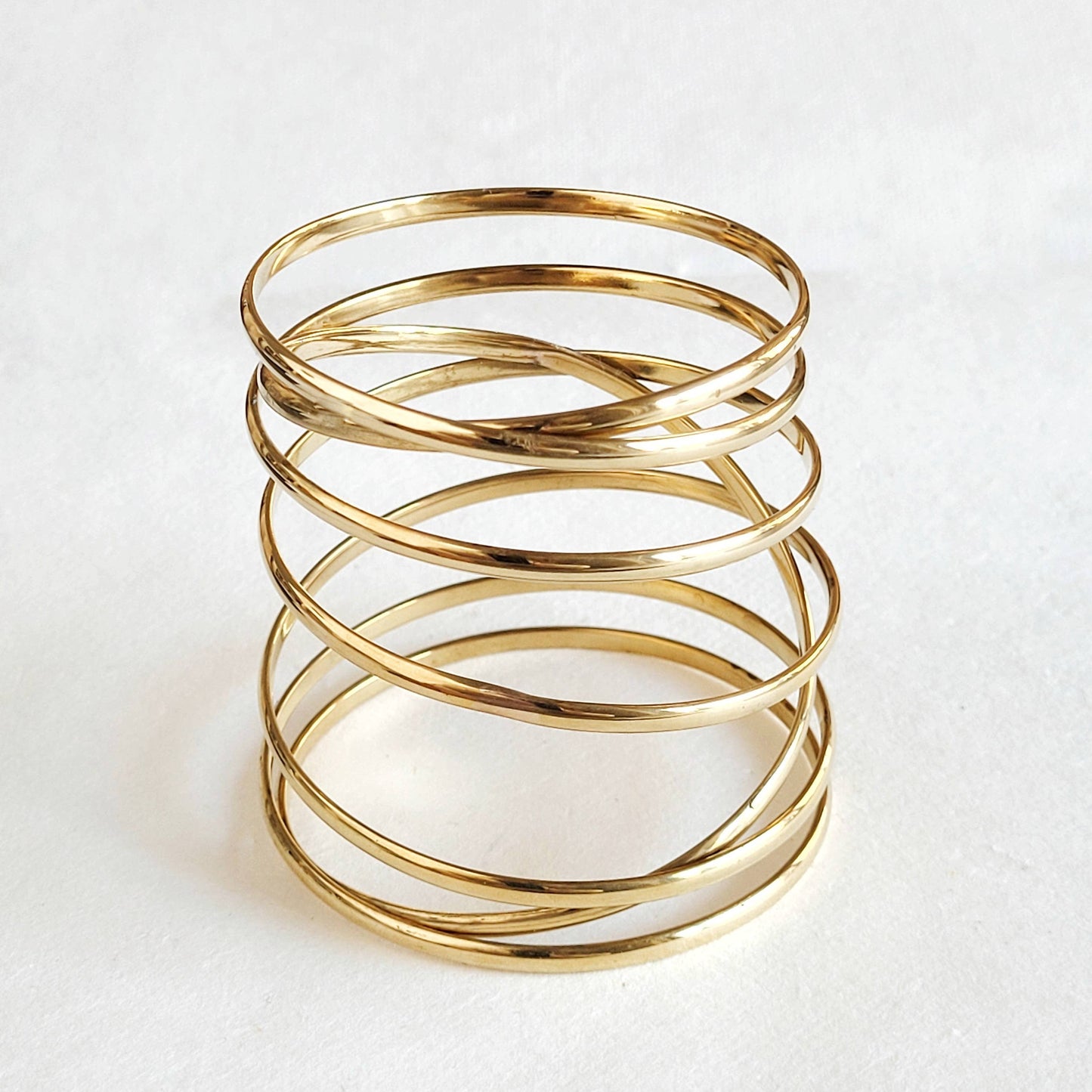 Brass Infinity layered expanding Bangle bracelet