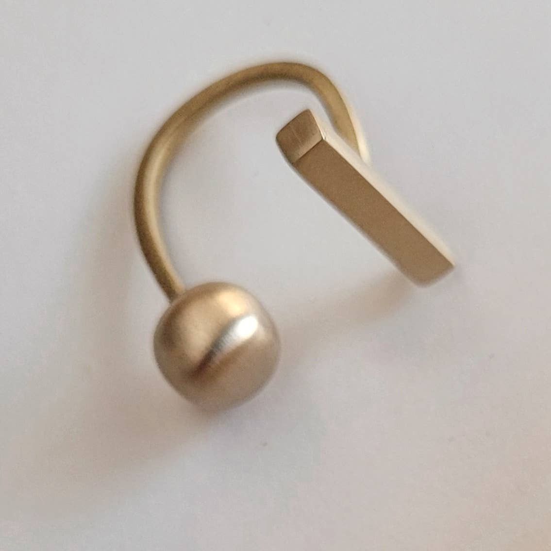 Modern brass rod ring handcrafted adjustable