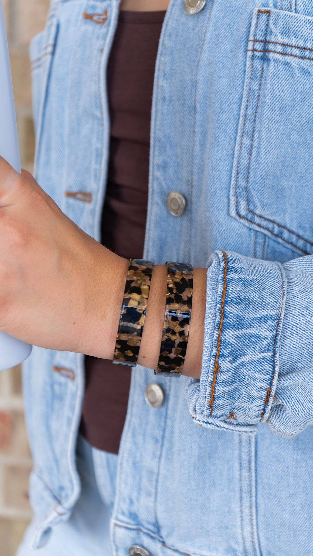 Brynn Bracelet - Black & Bronze - Small // Bangle, Cuff
