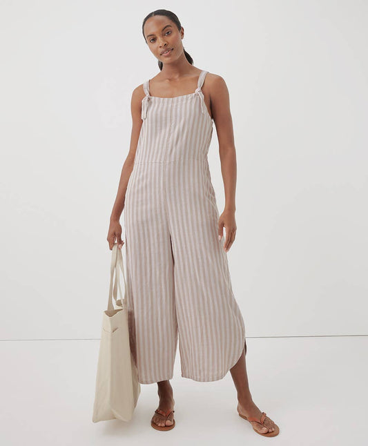 Coastal Double Gauze Tie-Strap Jumpsuit | Rockport Stripe