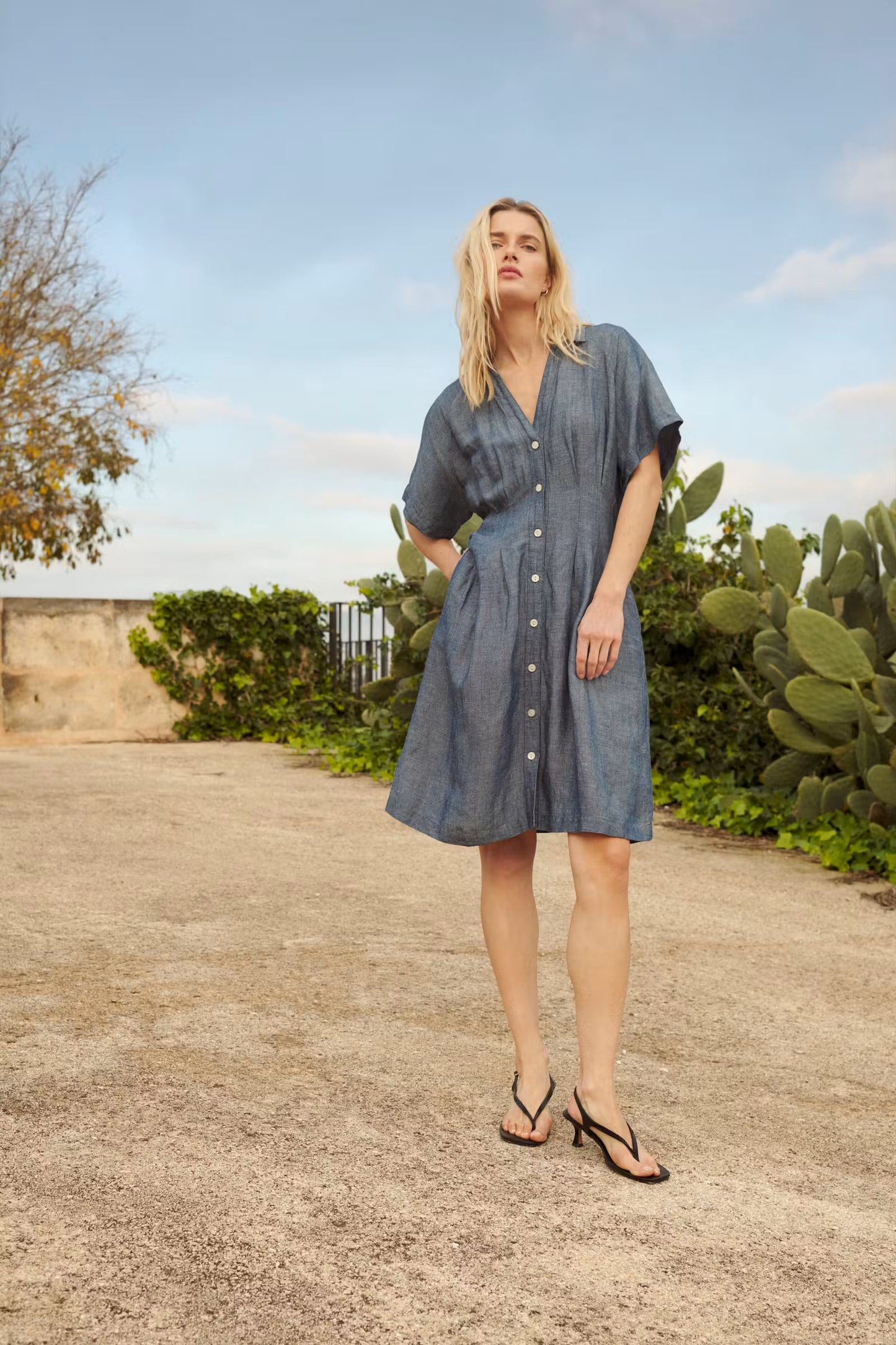 Betine Dress | Blue Chambray