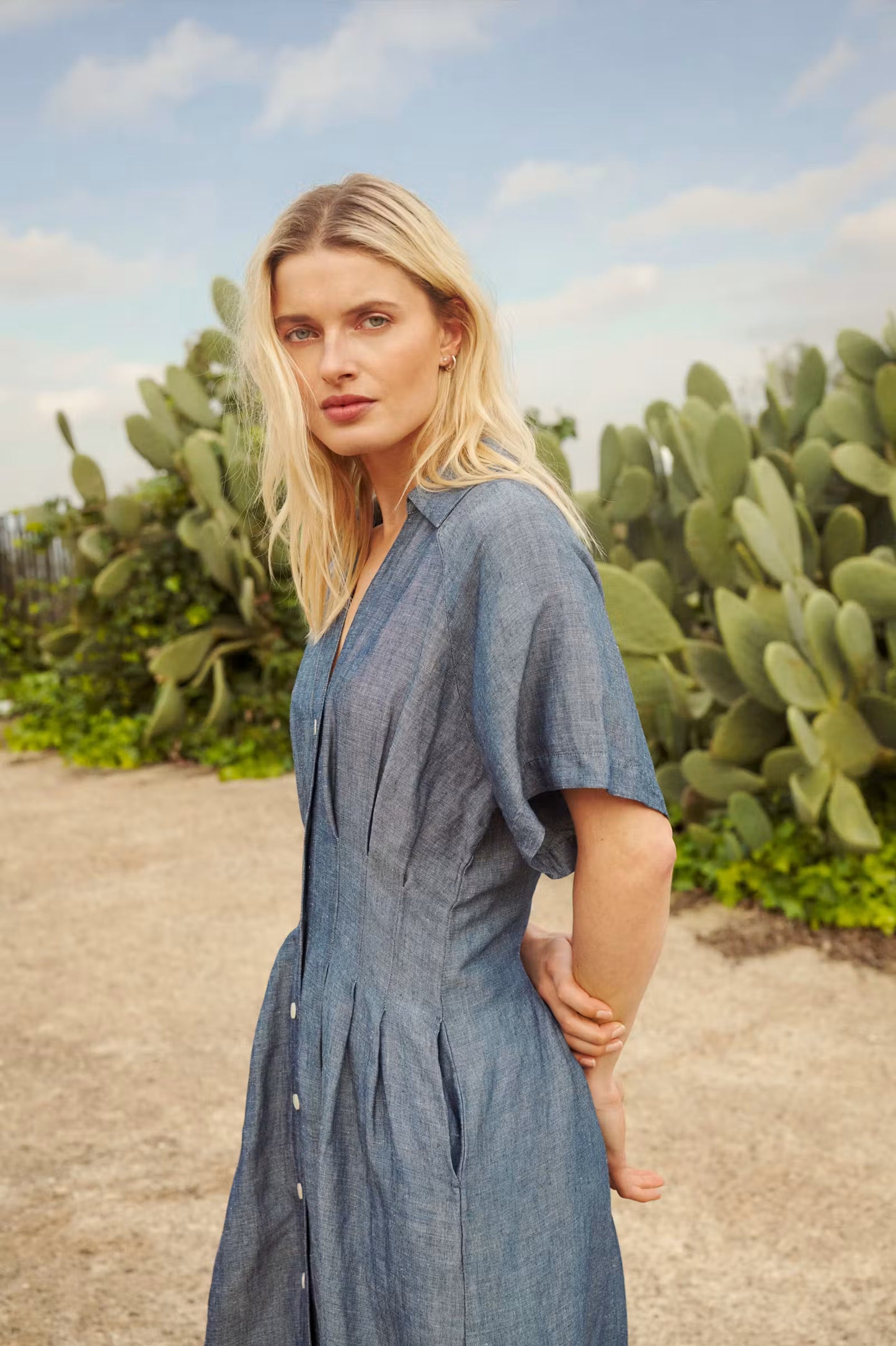 Betine Dress | Blue Chambray
