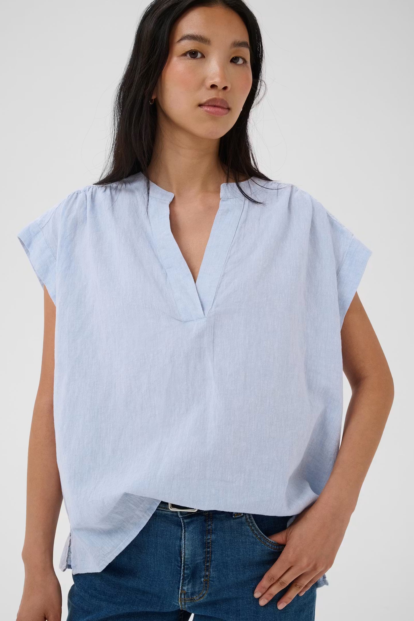 Bettina Blouse | Light Blue Chambray