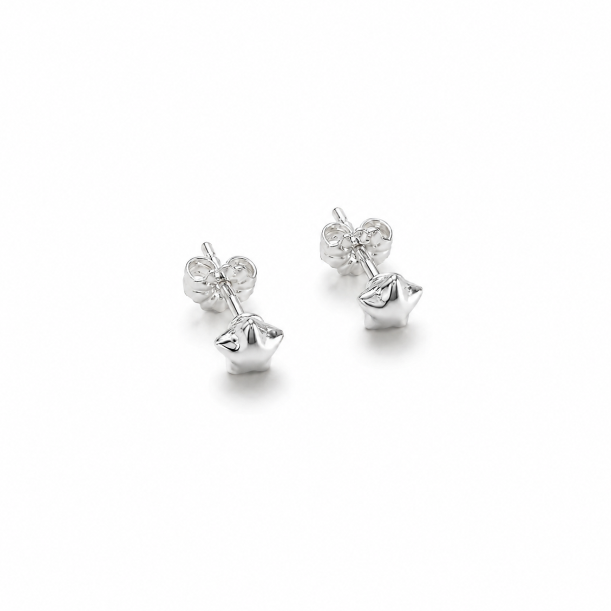 Puffy Star Stud Earring in Sterling Silver