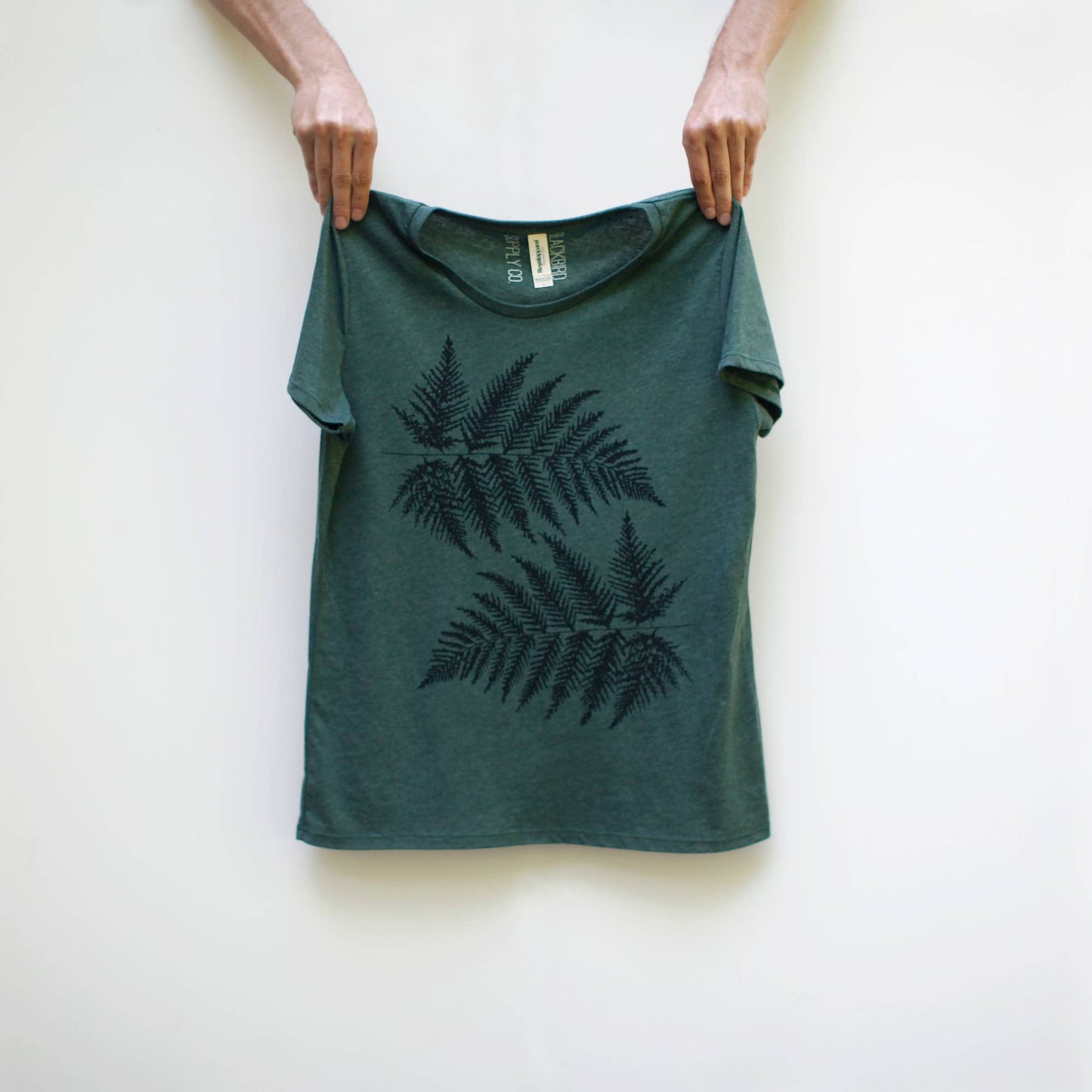 Fern Leaves Womens Tee Shirt Forest Green