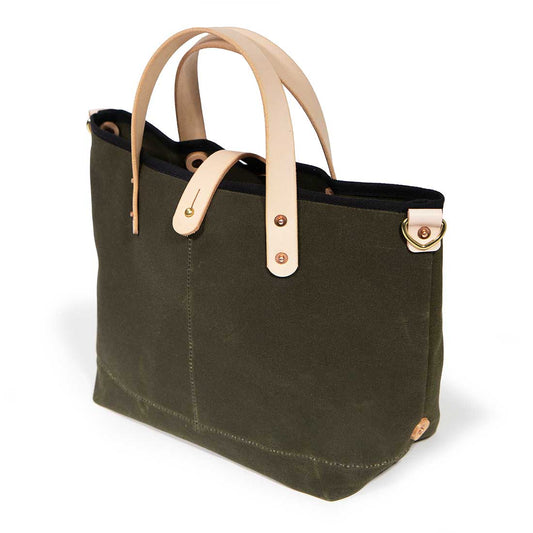 Army Green Waxed Canvas  All Day Mini Tote