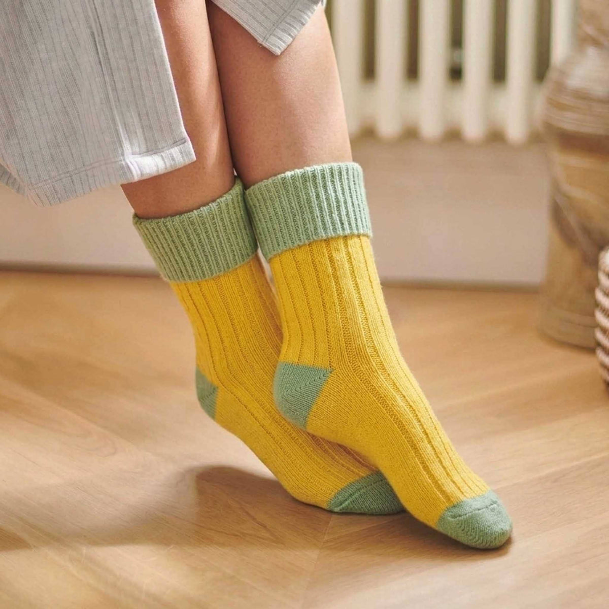 Cashmere Blend Ribbed Slouch Socks - 2026 Collection