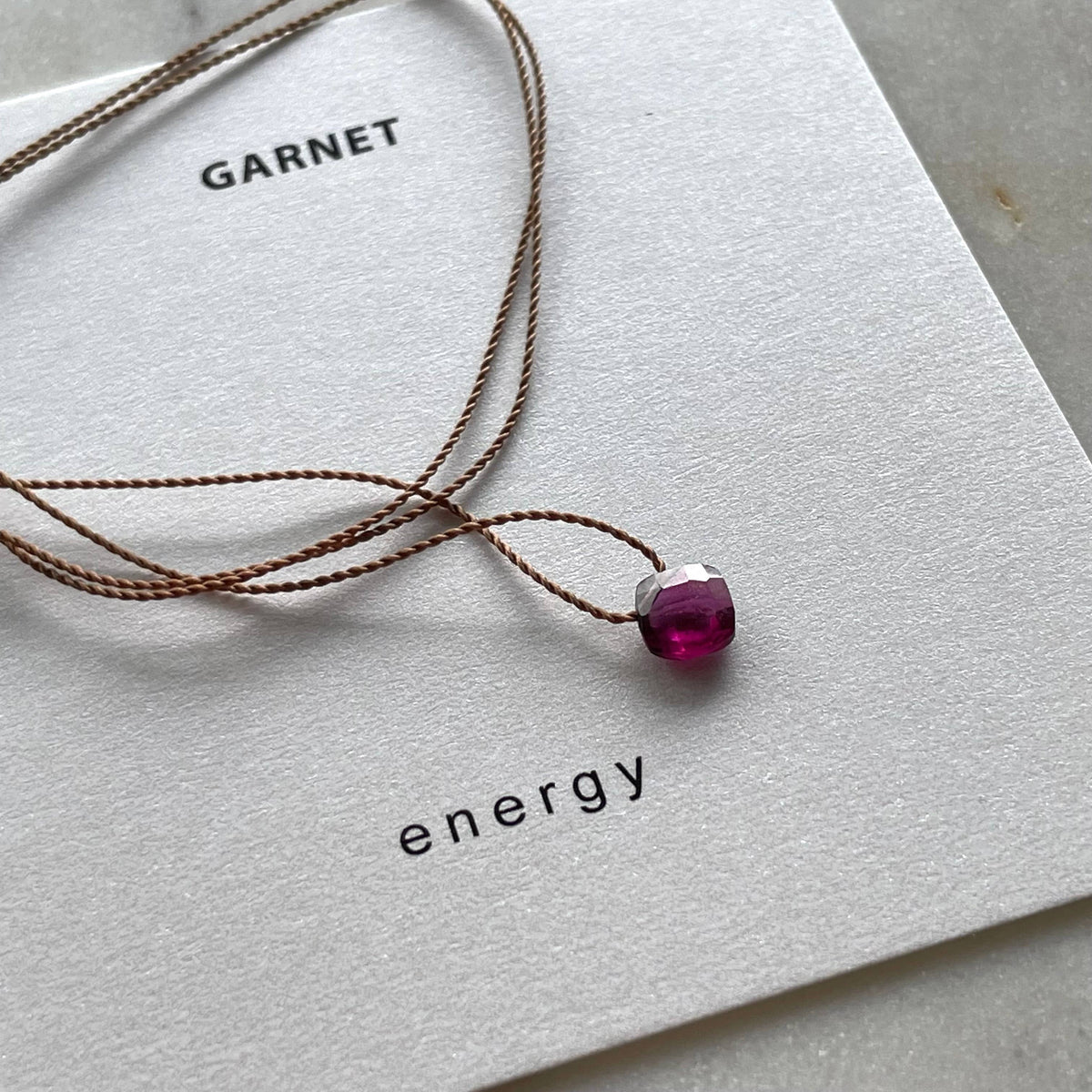 Garnet Energy Necklace, Gemstone Intention Necklace