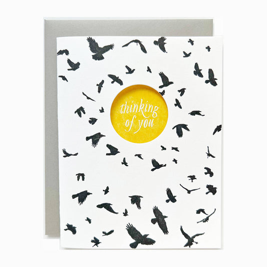 Thinking of you crows card