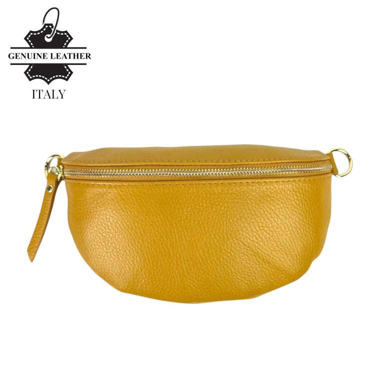 Italian Mini Leather Crossbody Waist Bag