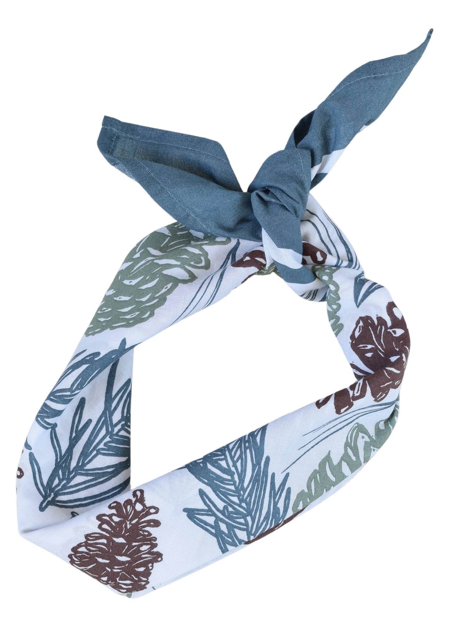 Pine Cone Bandana - 100% Cotton - Woodland - Soft Green