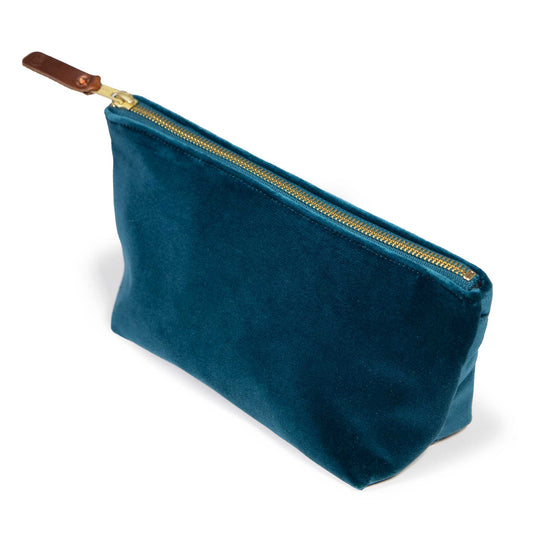 Velvet Travel Clutch-Peacock