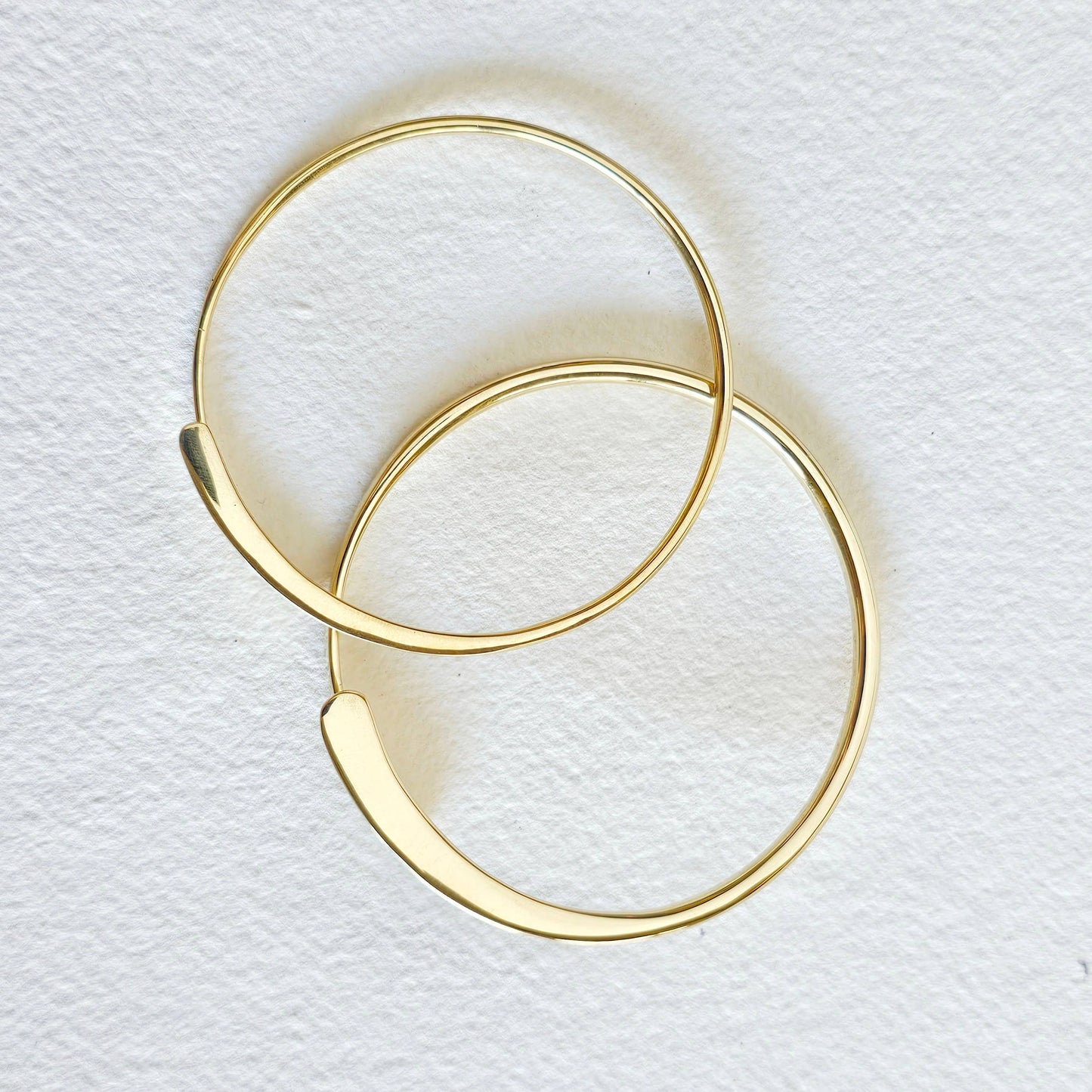 Brass Simple Wire Bangle Bracelet Flat Ends 2 styles