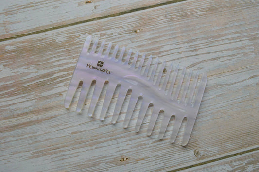 Hair Comb Pocket Duet in Mystic Amethyst | Translucent Pearl
