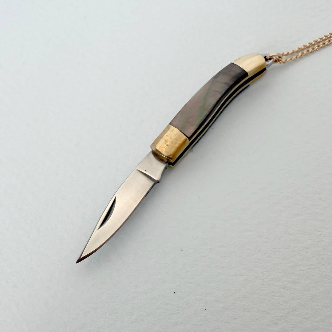 Willow Knife in Abalone Necklace