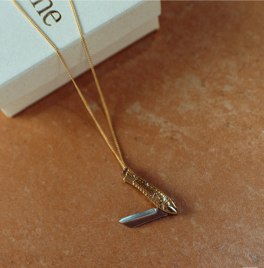 La Sardine Pocket Knife Necklace (#Oc03, #Oc04)