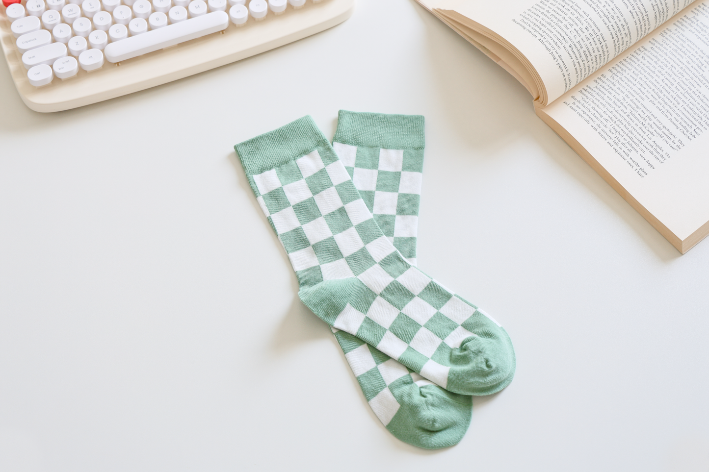 Checkered Cotton Socks - Trendy & Soft Crew Socks