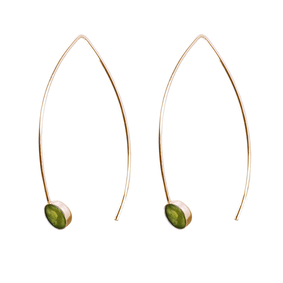 Peridot Marquise Hoops