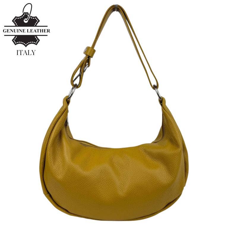 Italian Leather Crescent Design Shoulder Bag 58038
