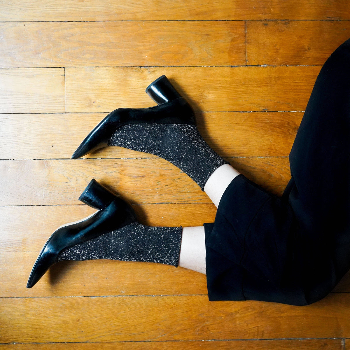 KLUE Glitter Lurex socks in eco-friendly Lyocell | Black