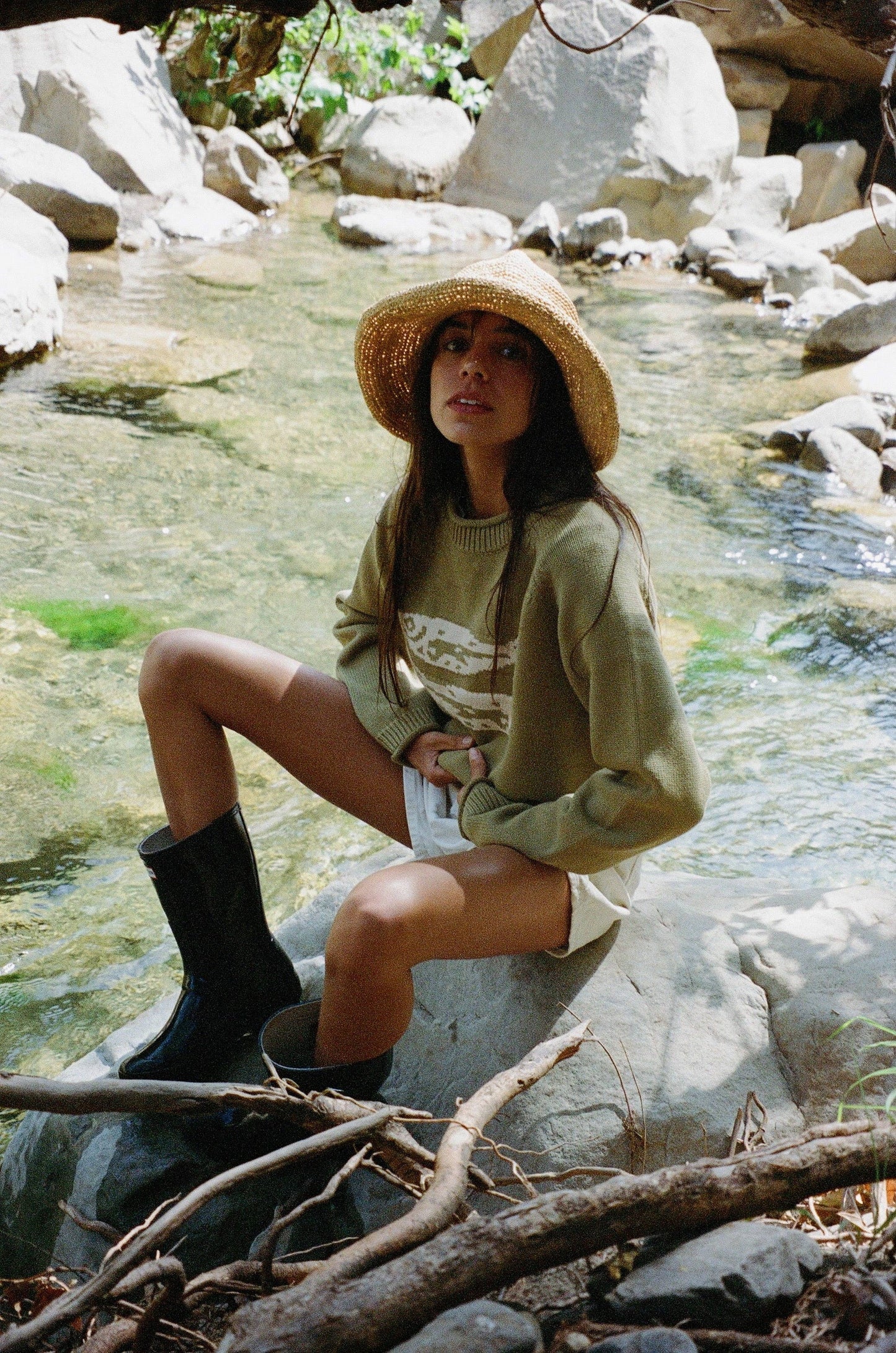 GREEN COTTON FISH SWEATER