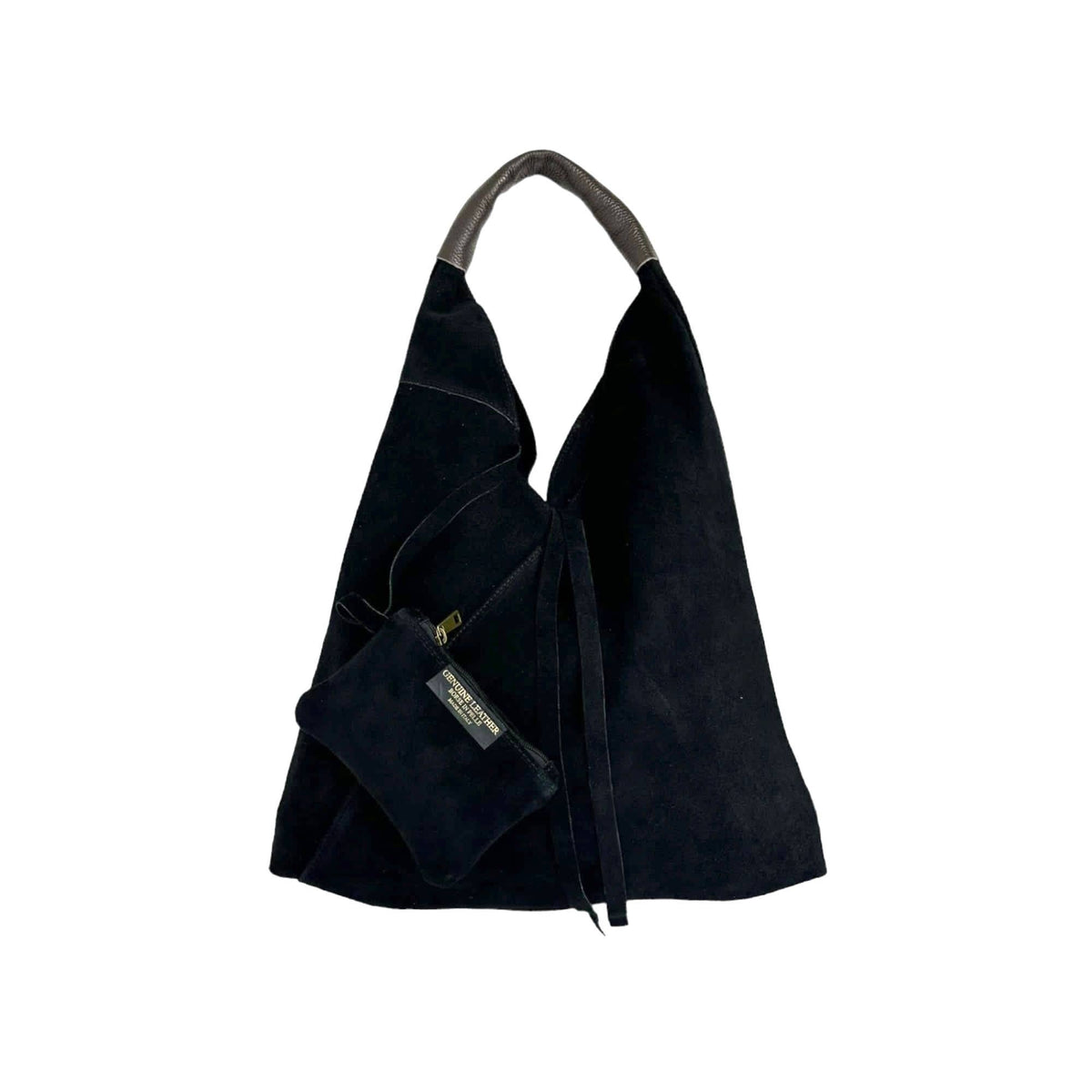 Suede Shoulder Bag with Coin Purse