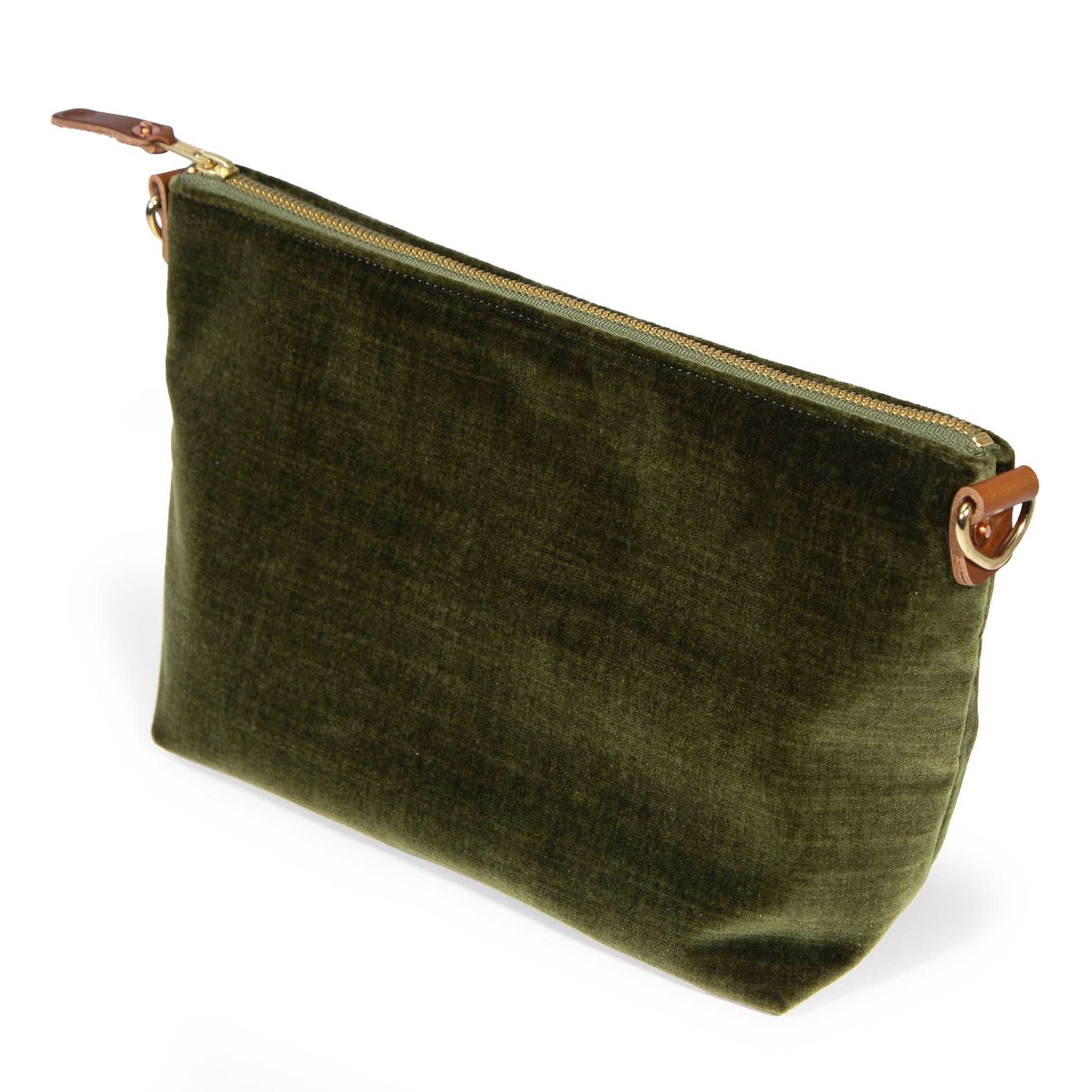 Everyday Velvet Clutch- Dark Olive