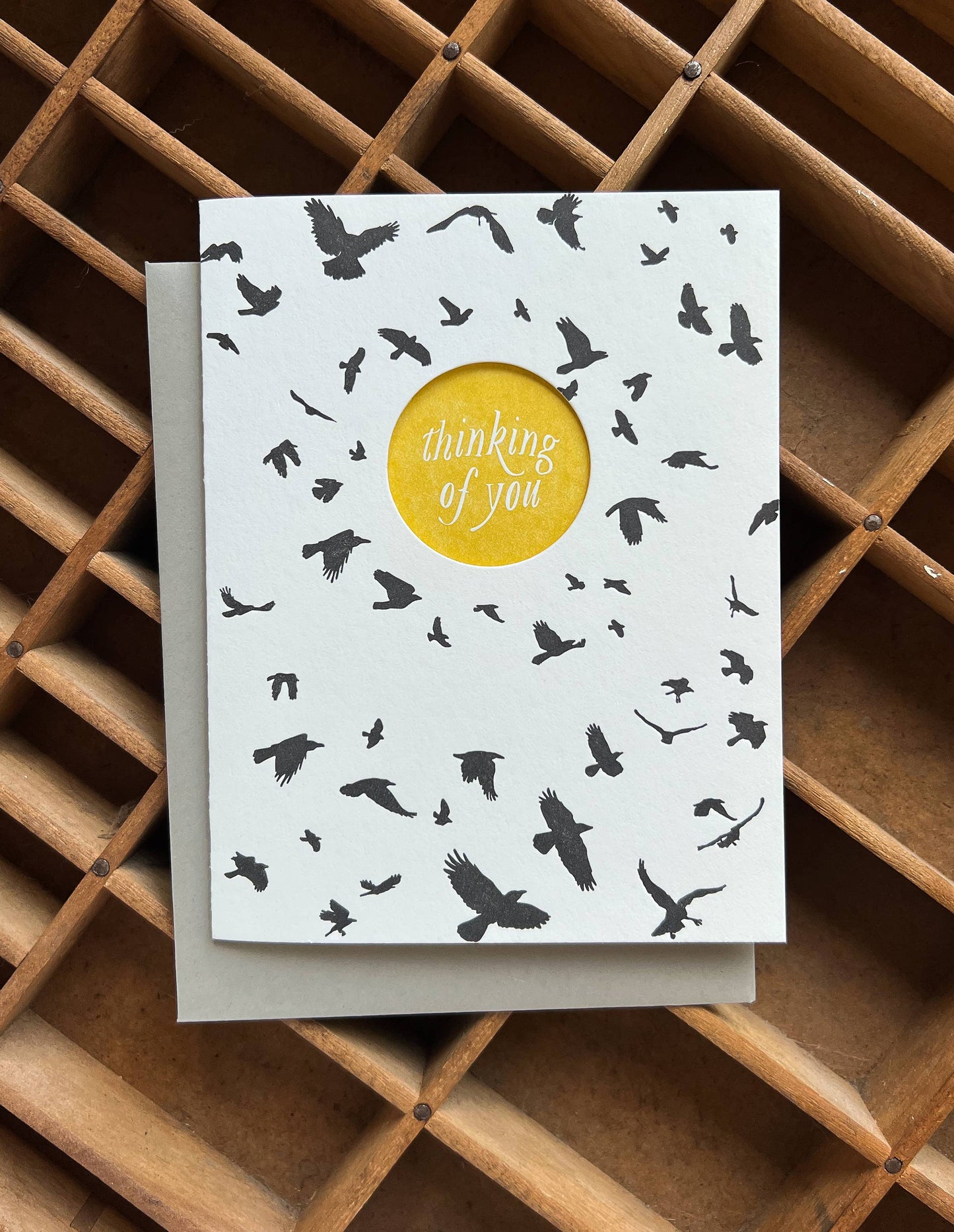 Thinking of you crows card