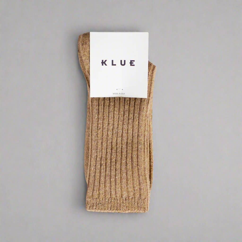 KLUE Silk and Wool DUST STAR socks | Beige