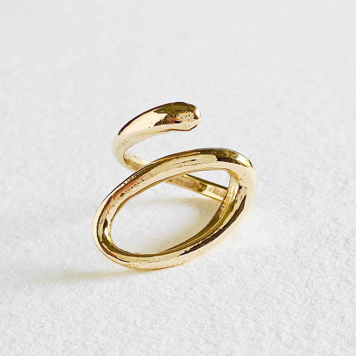 Brass ring wrap open adjustable handmade