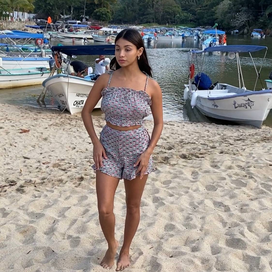 Isla Crop Top and Ruffle Shorts (Lotus)