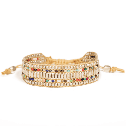 Darjeeling Beaded Bracelet - Silver DBBS