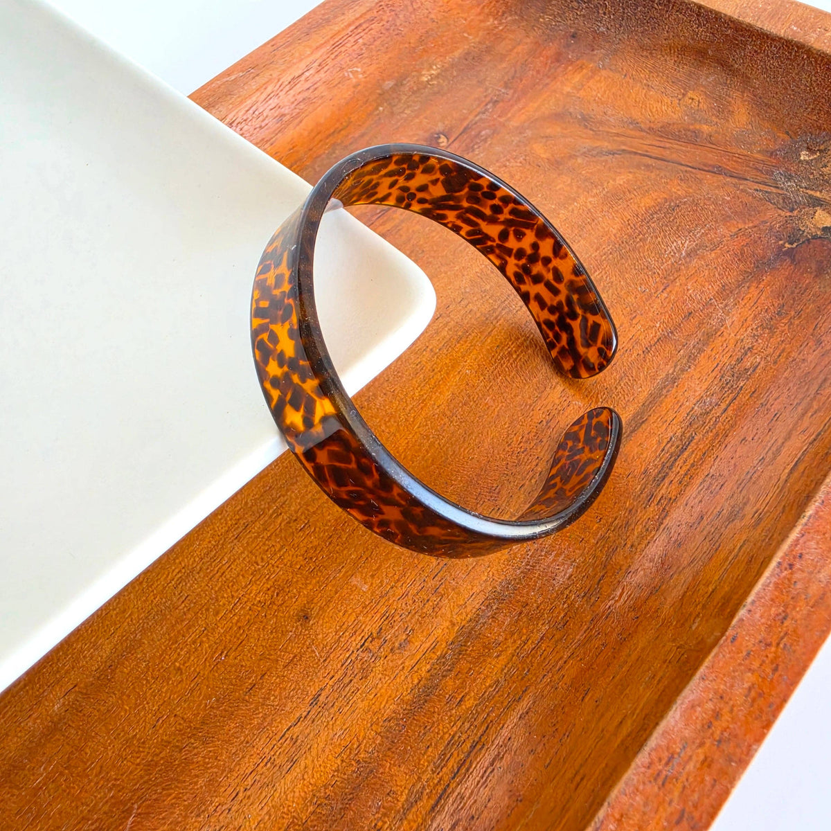 Brynn Bracelet - Amber Dot - Small // Acrylic Cuff Bangle