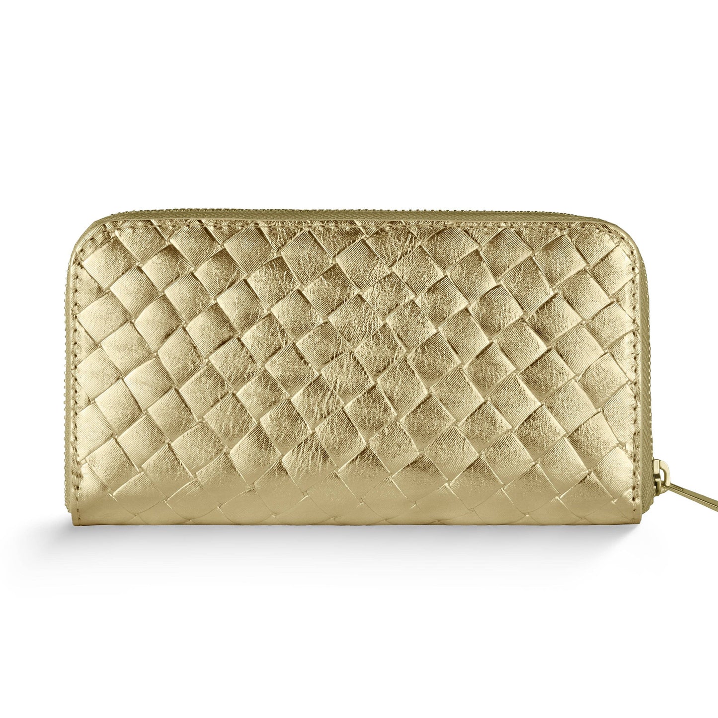Italian Genuine Weave Metallic Suede Wallet 651088