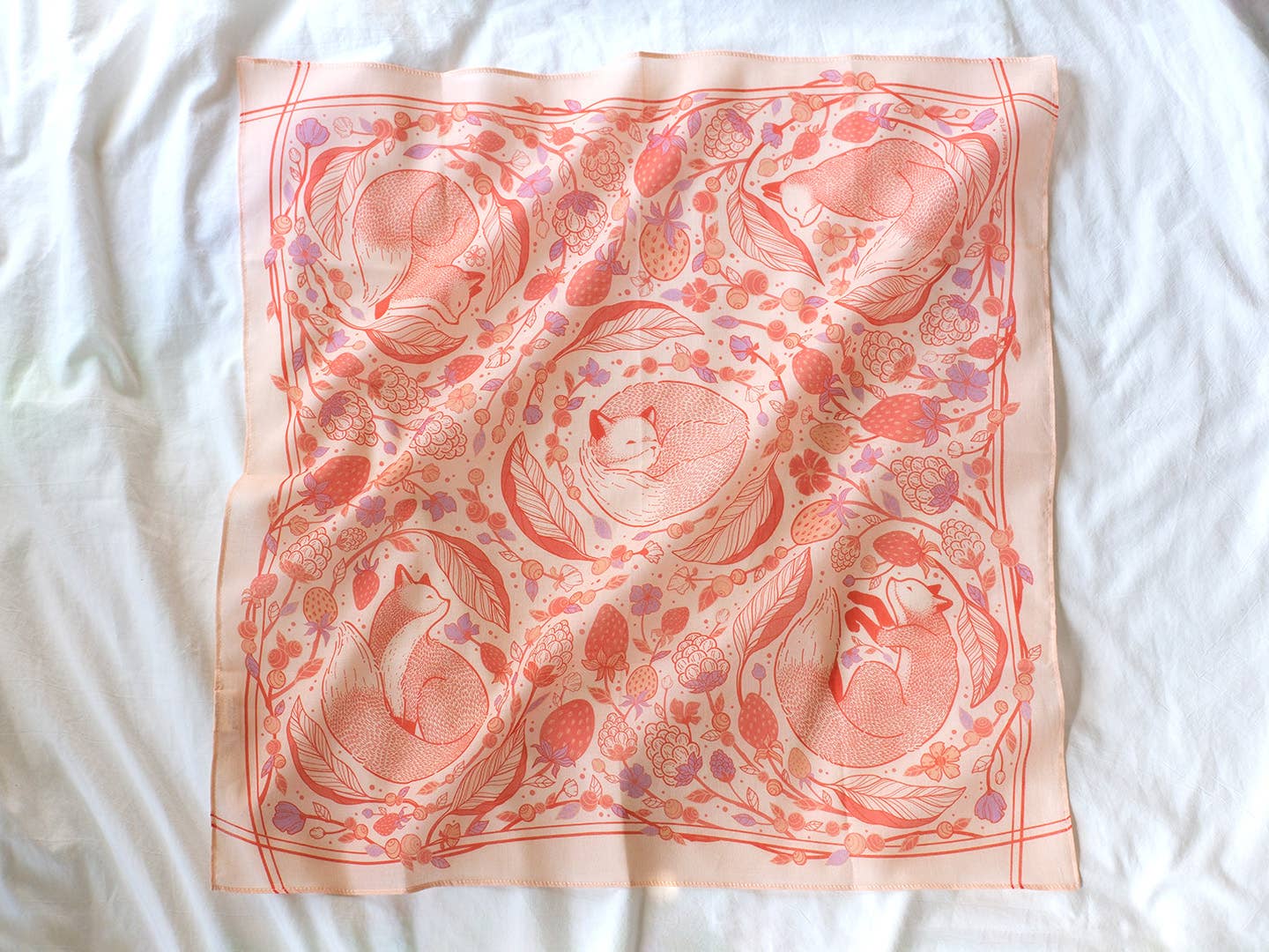 Fox&Berry Bandana Scarf (Blush)