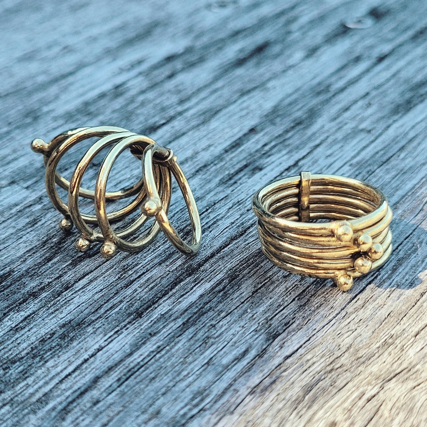 Brass stacking spinning handmade band ring