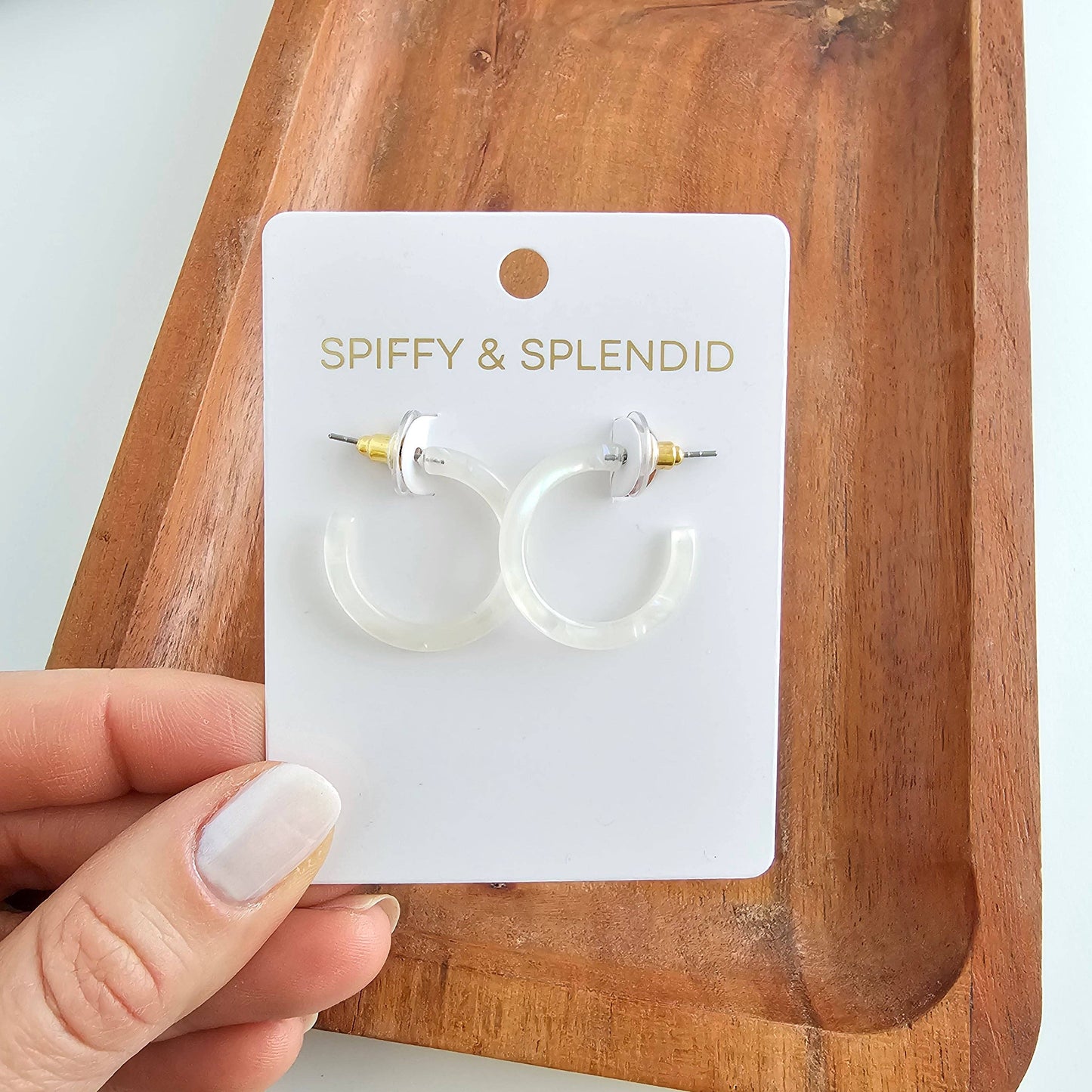 Cam Mini Hoops - Opalite // Spring Jewelry, Earrings