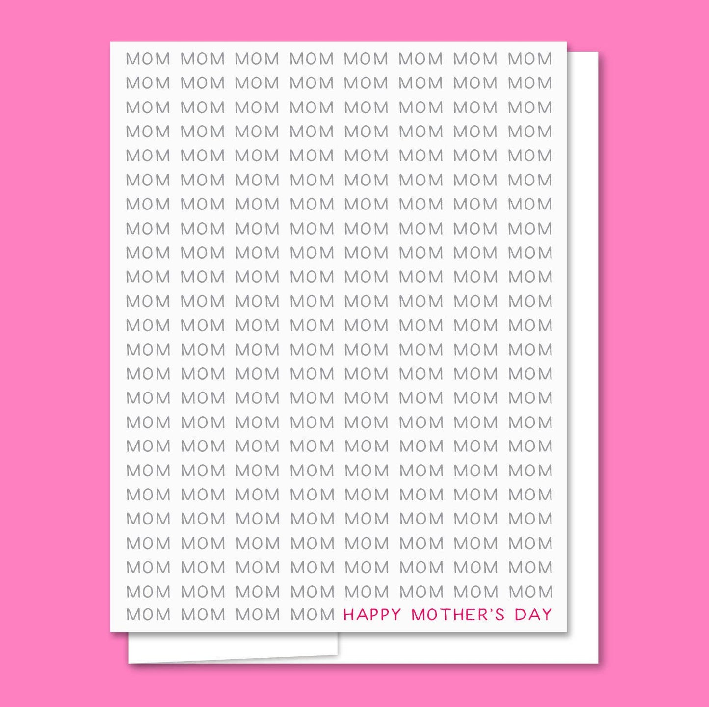 Mom Mom Mom! - Letterpress Funny Mother's Day Card