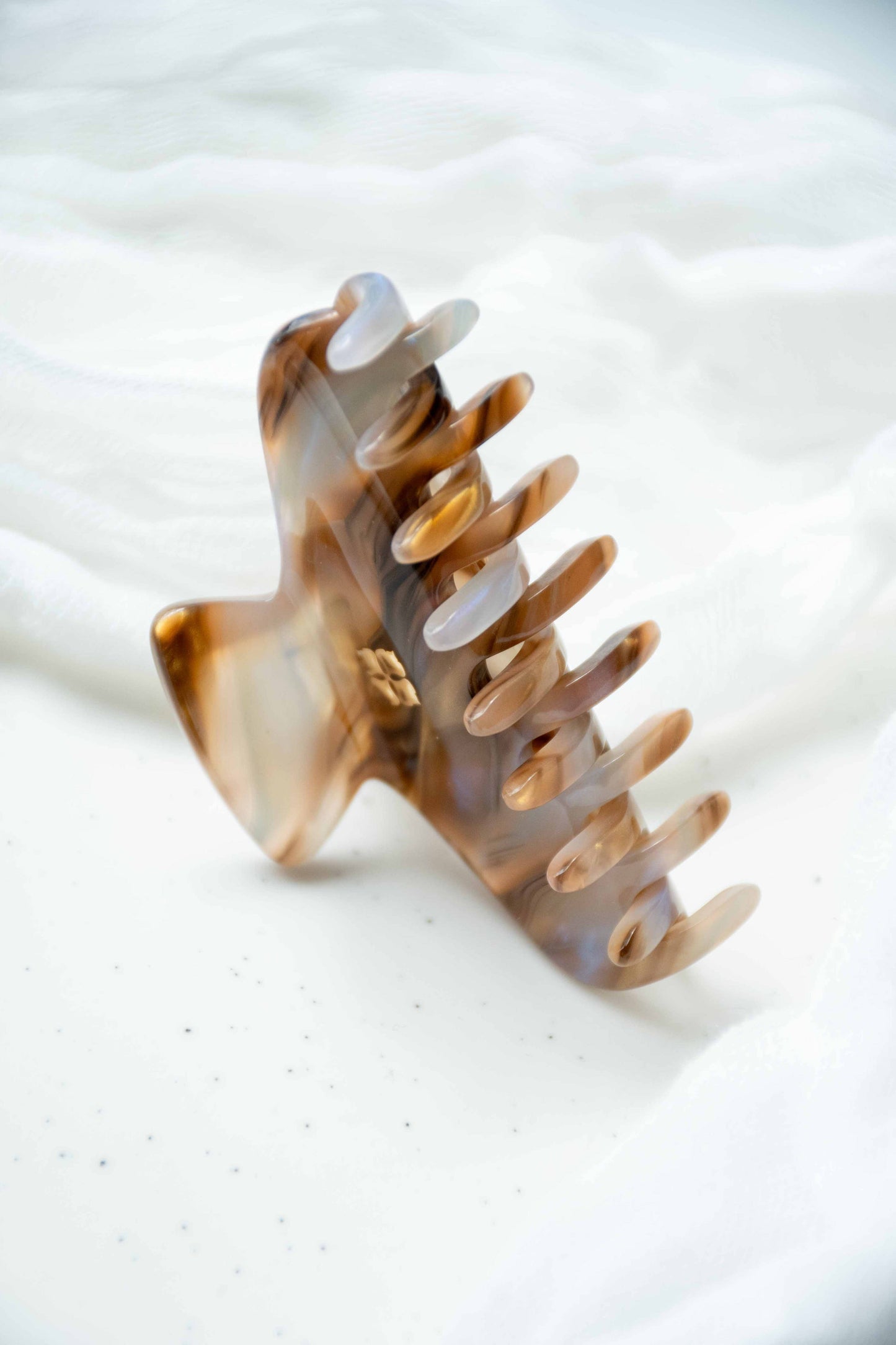 Glamour Grip Mini Claw in Ametrine | Bronze Gold Lavender | Italian Acetate Tortoise Shell Small Hair Clip