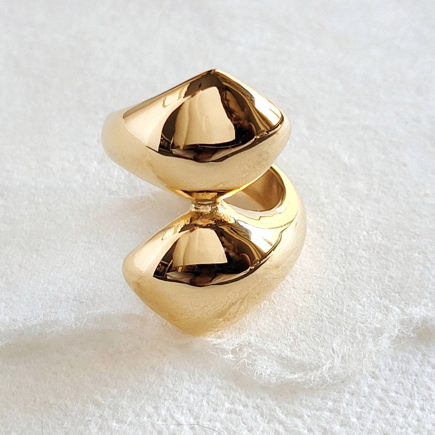 18k gold plated Modern wrap snake head chunky bold ring #BX10