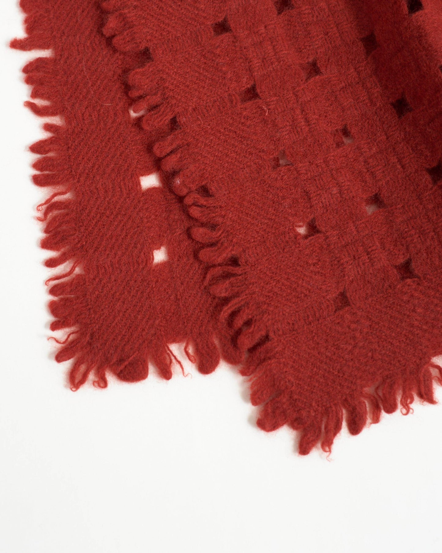 "Pixie" Eyelet Cashmere Scarf - Red