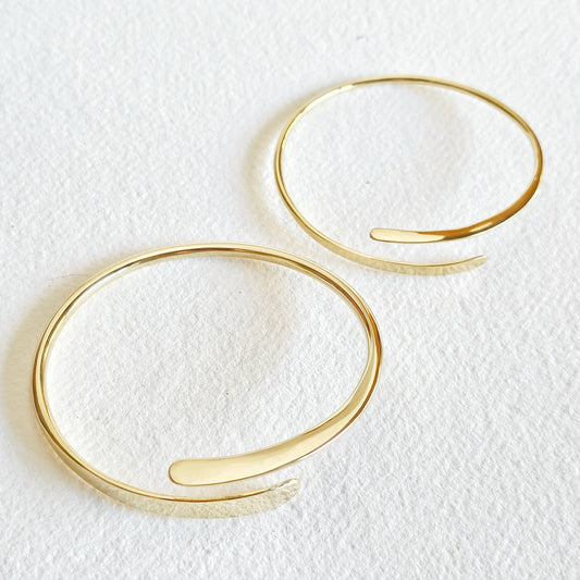 Brass Simple Wire Bangle Bracelet Flat Ends 2 styles