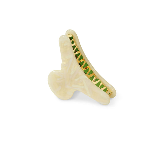 French Claw in Opal | White Pearlescent Acetate Clip