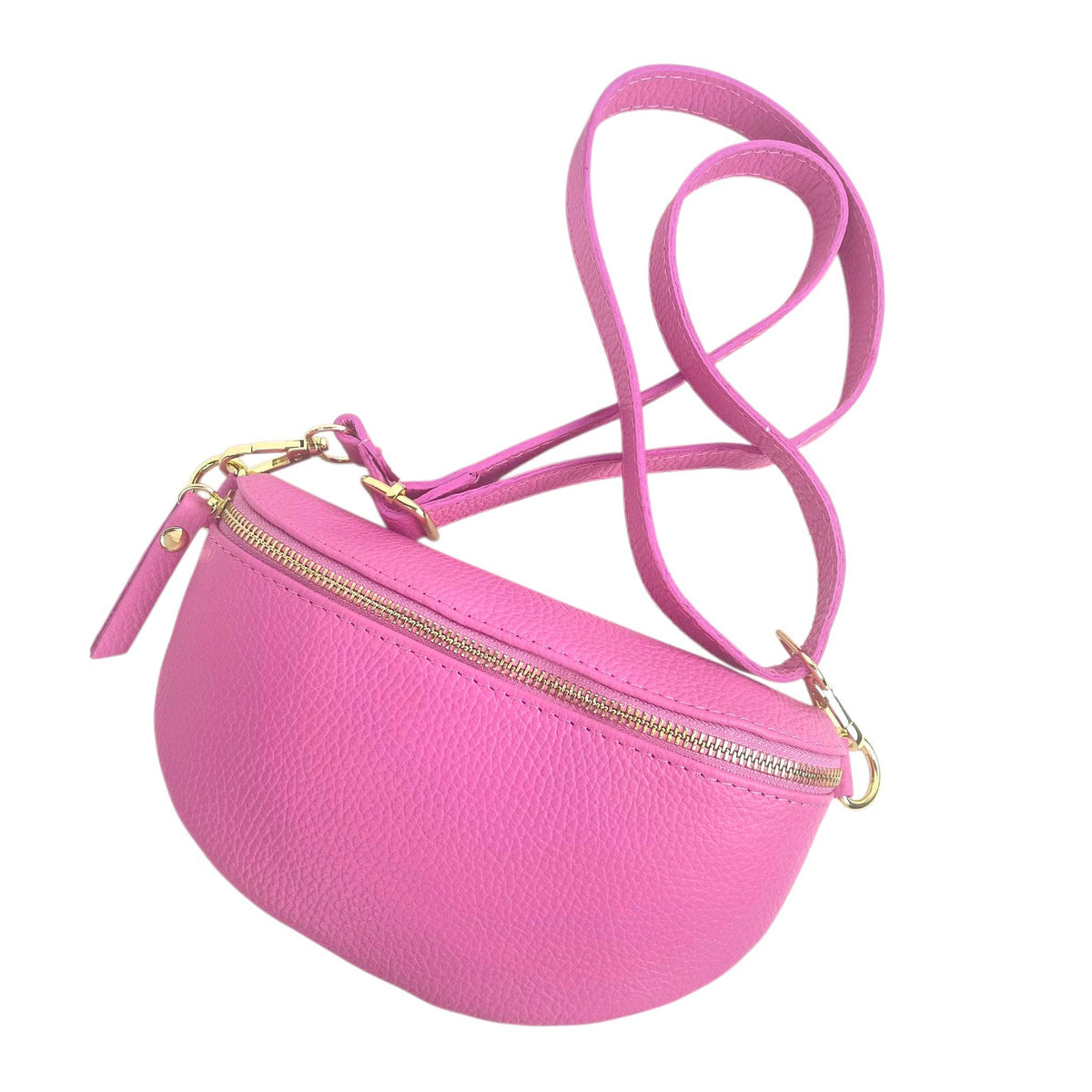 Italian Mini Leather Crossbody Waist Bag
