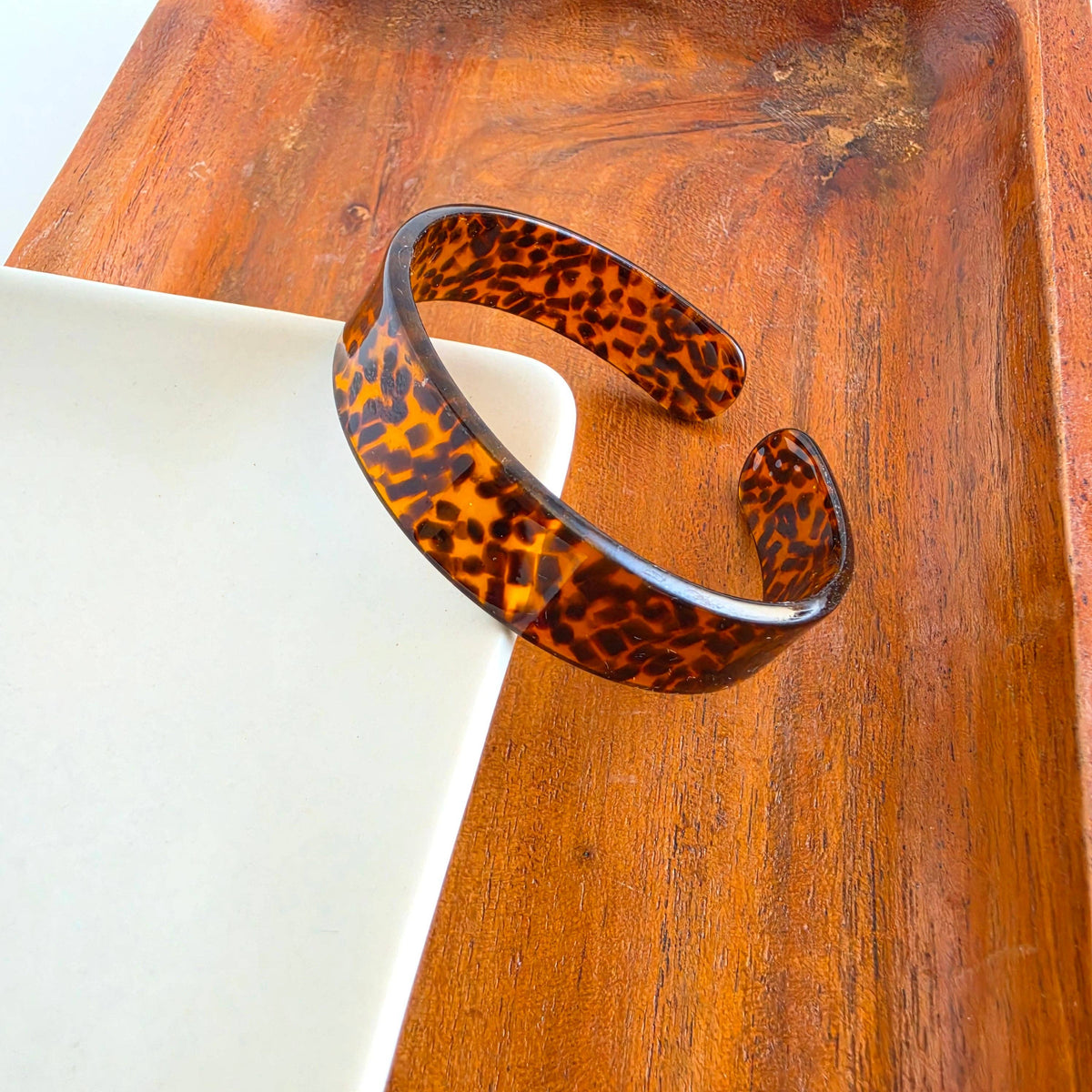 Brynn Bracelet - Amber Dot - Small // Acrylic Cuff Bangle