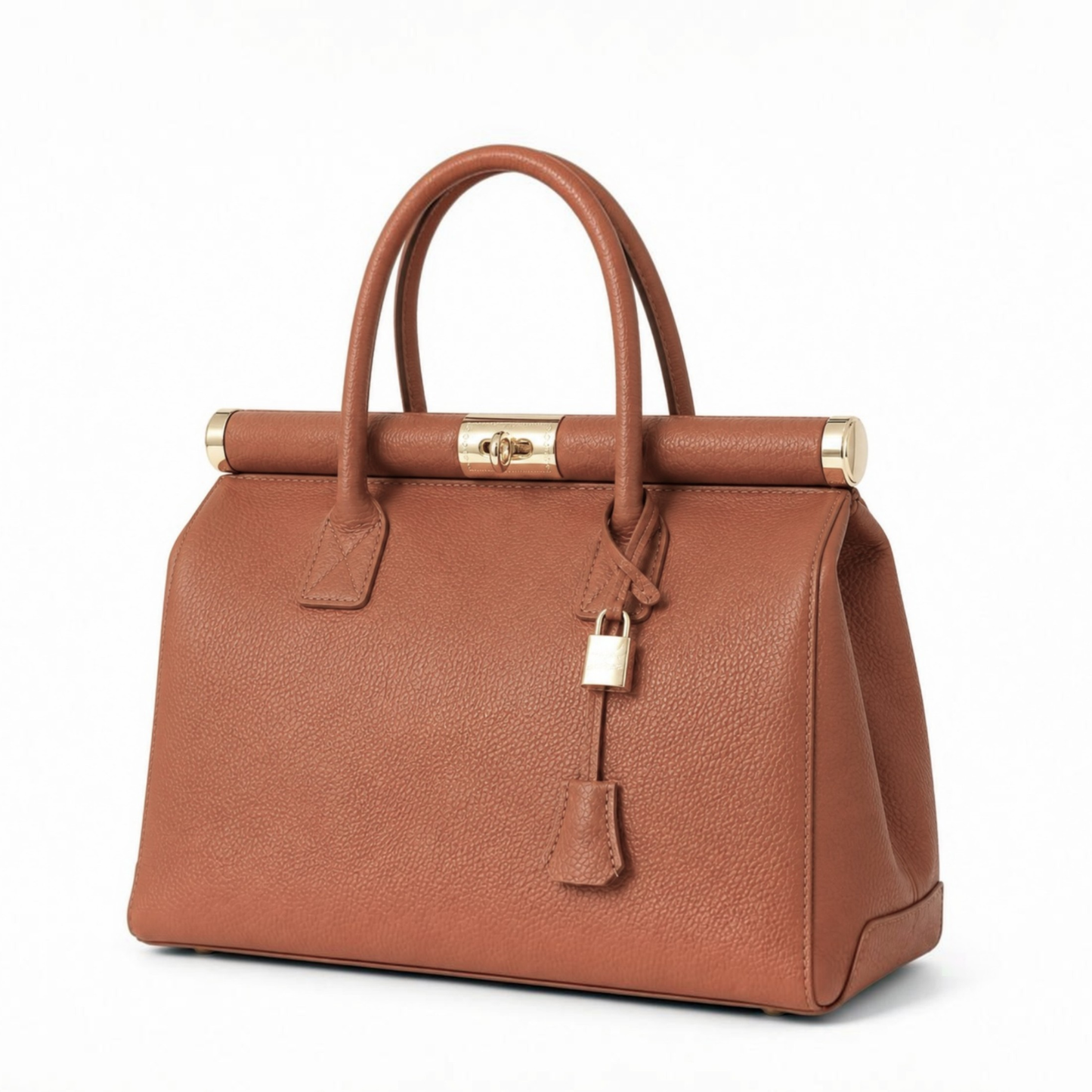 Nora Camel Dollaro Leather Handbag – Made in Italy