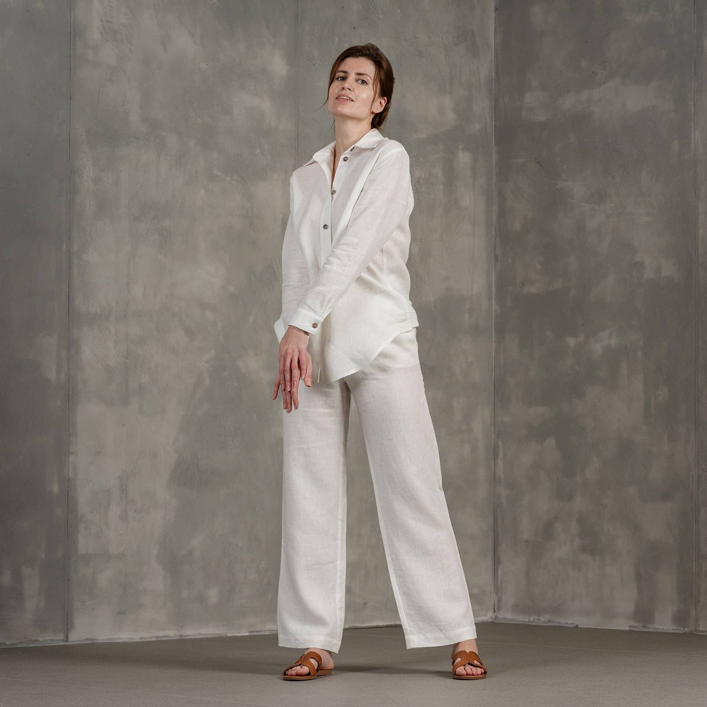 Linen Wide Leg Pants Havana