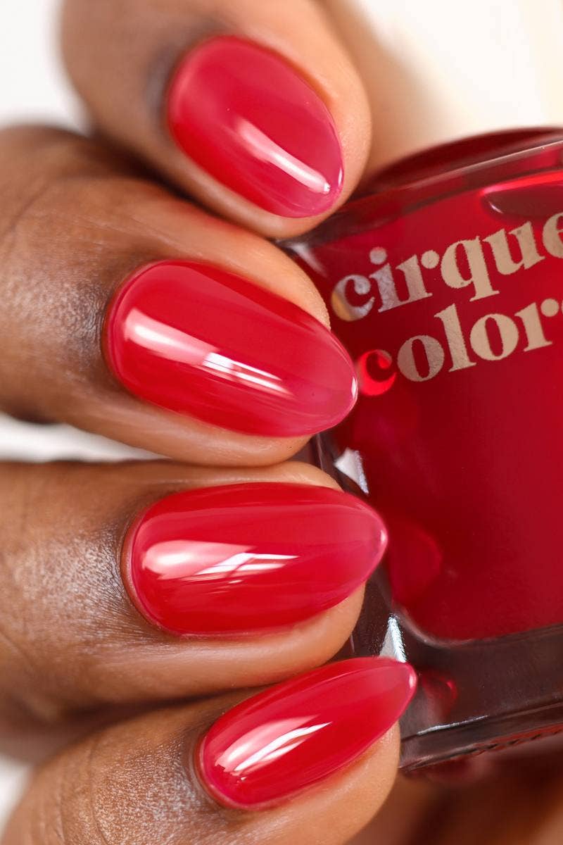 Bright Red Jelly Nail Polish - Cirque Colors Scarlet Jelly