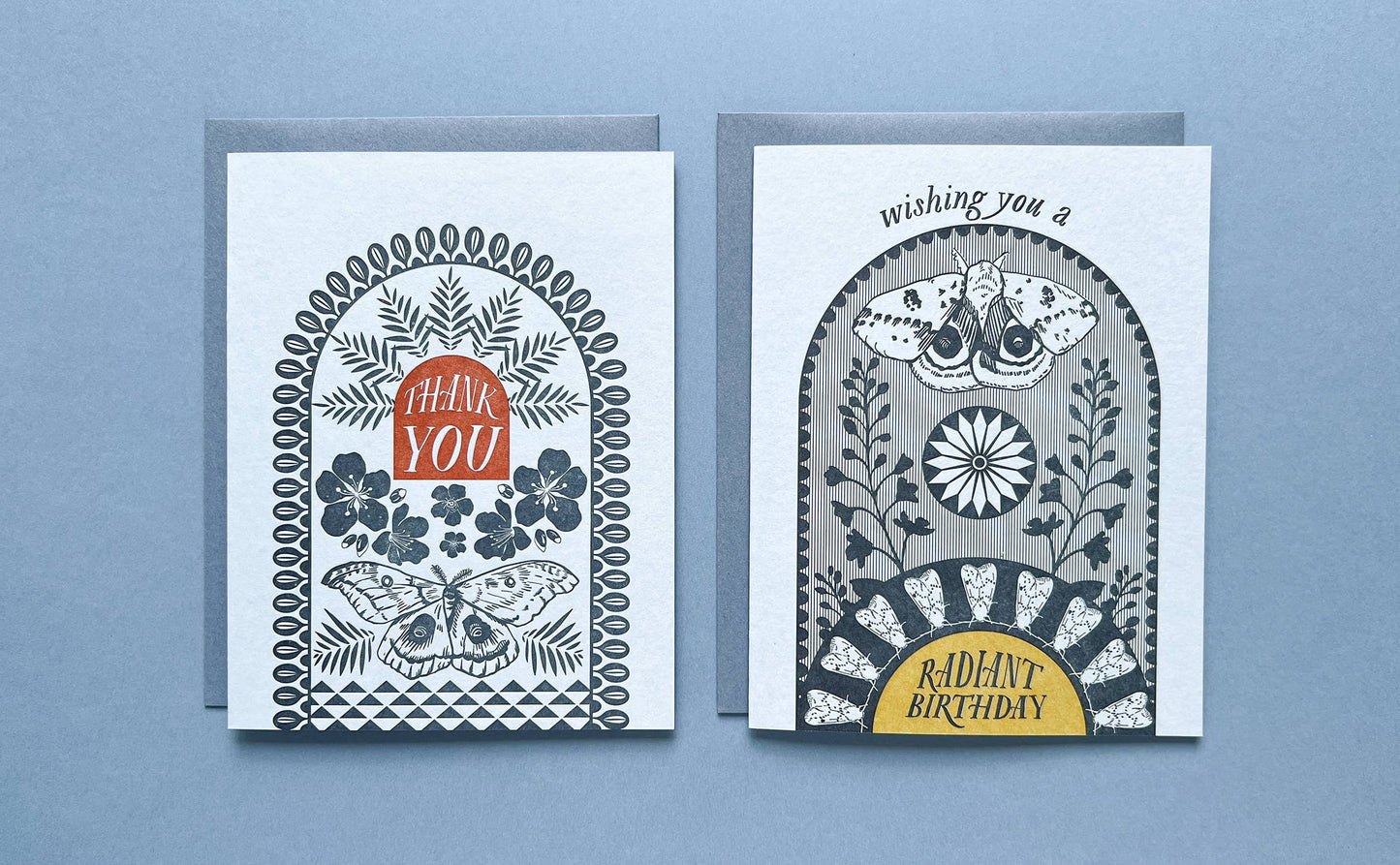 Moth radiant birthday card
