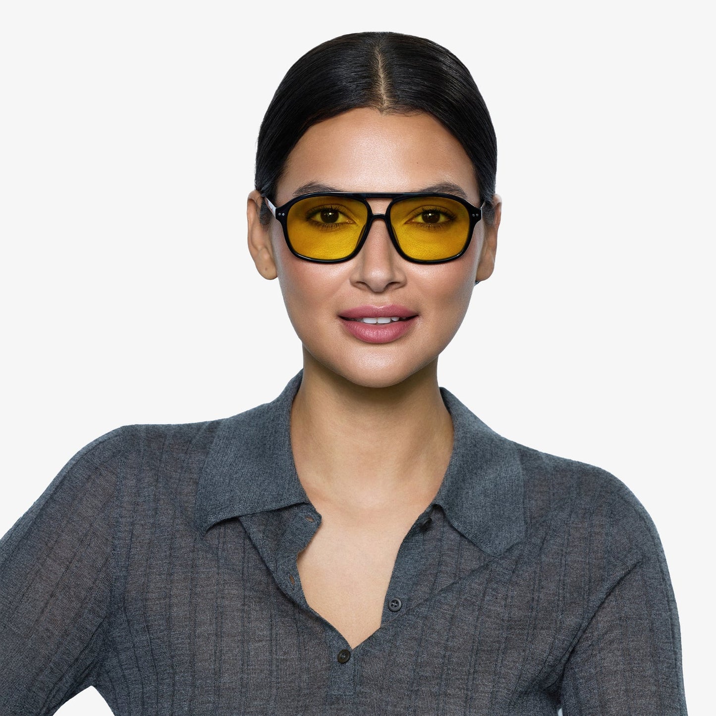 Davis Tints | Shiny Black Yellow Tint 0.00